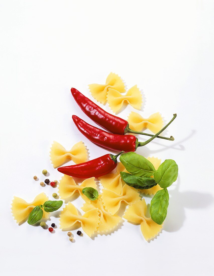 Farfalle Pasta with Red Chili Peppers