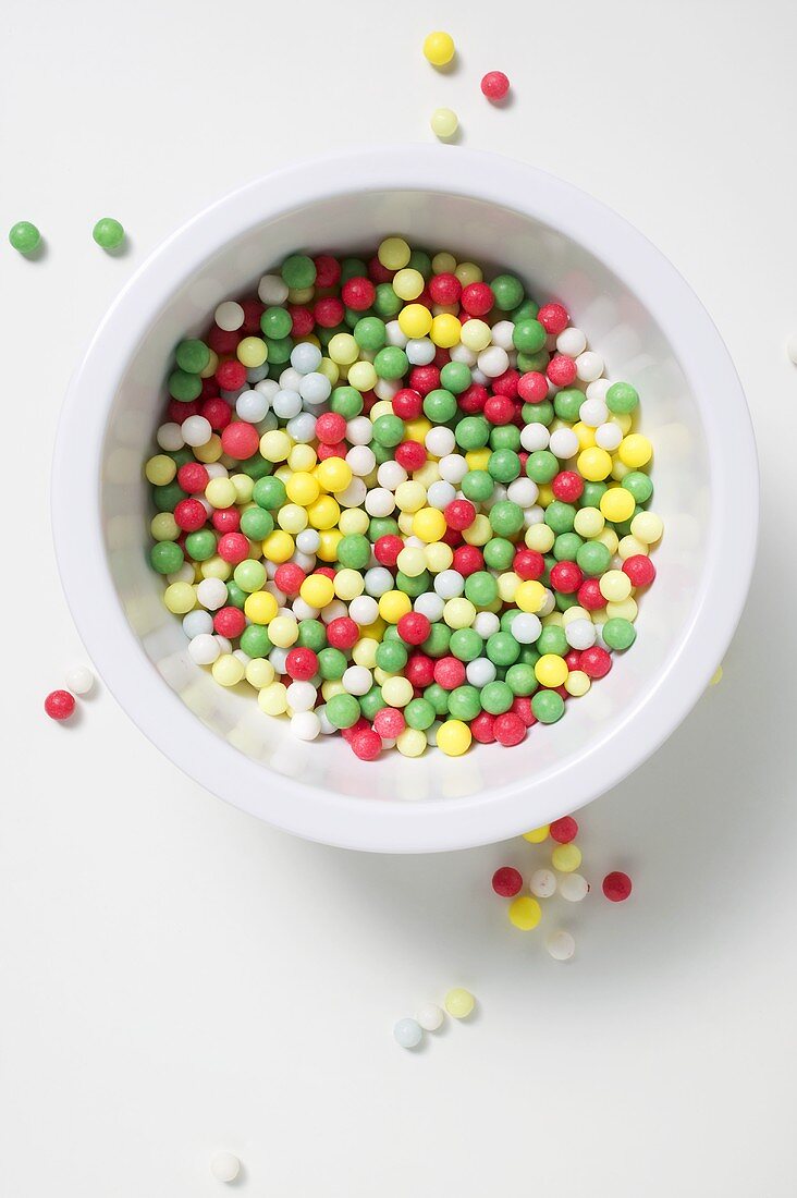 Coloured sugar pearls