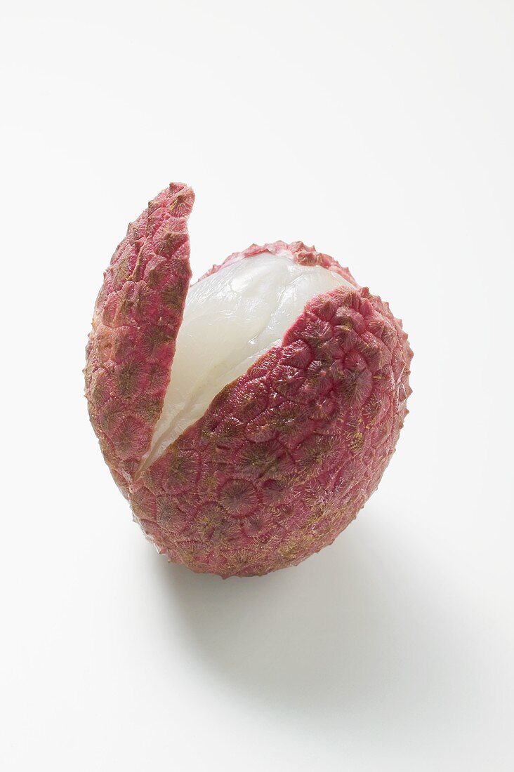Lychee, with opened peel
