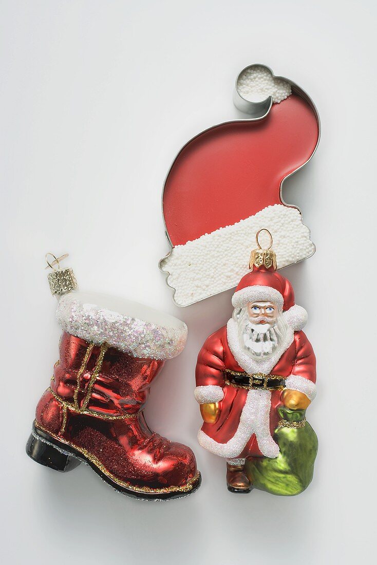 Sweet Father Christmas hat and Christmas tree ornaments
