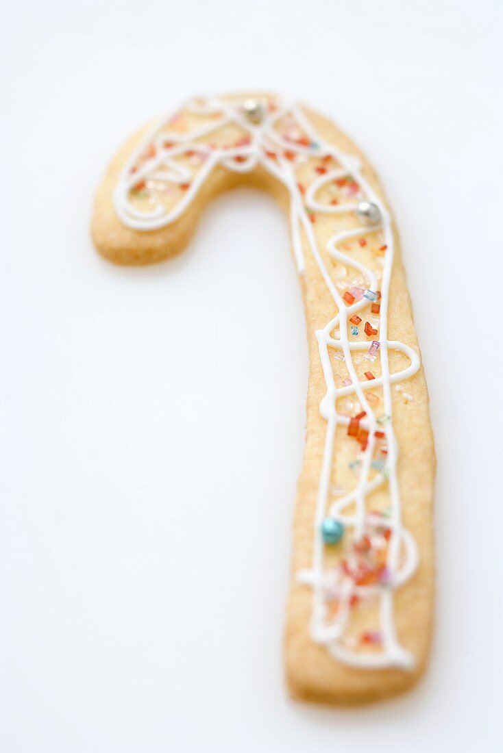 Christmas biscuit in the shape of a candy cane