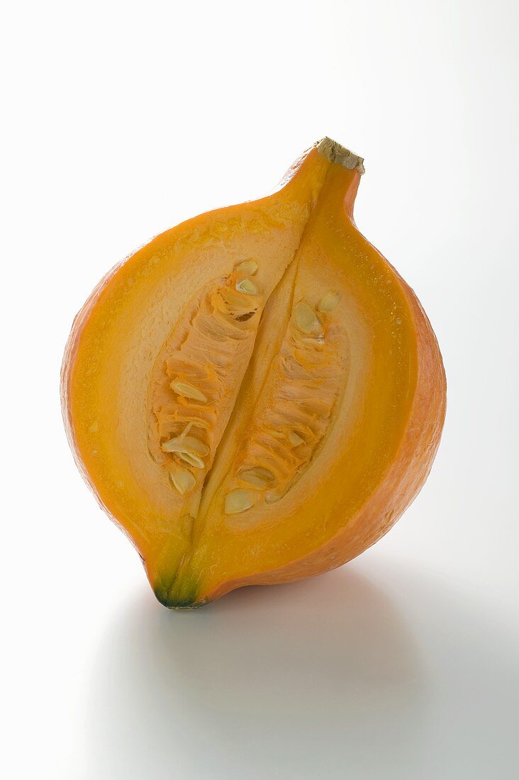 Orange pumpkin (Hokkaido), a piece removed