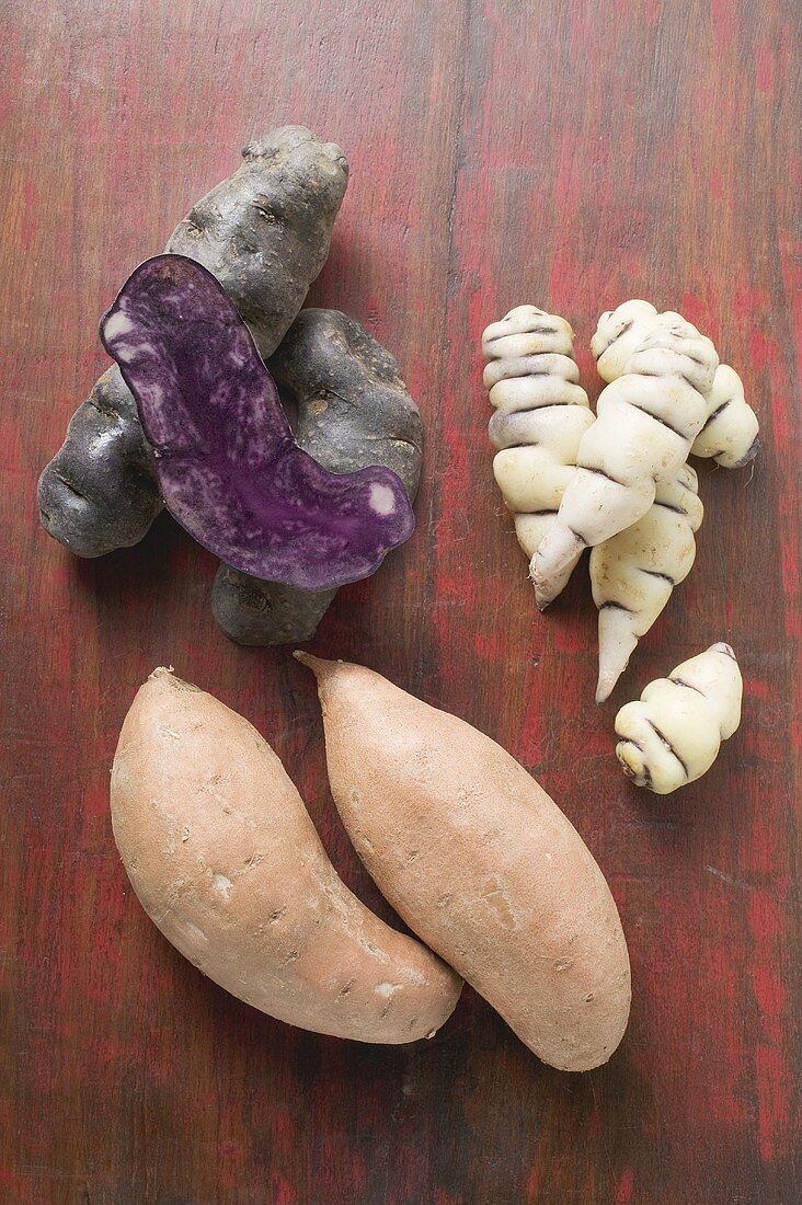Truffle potatoes, ocas and sweet potatoes
