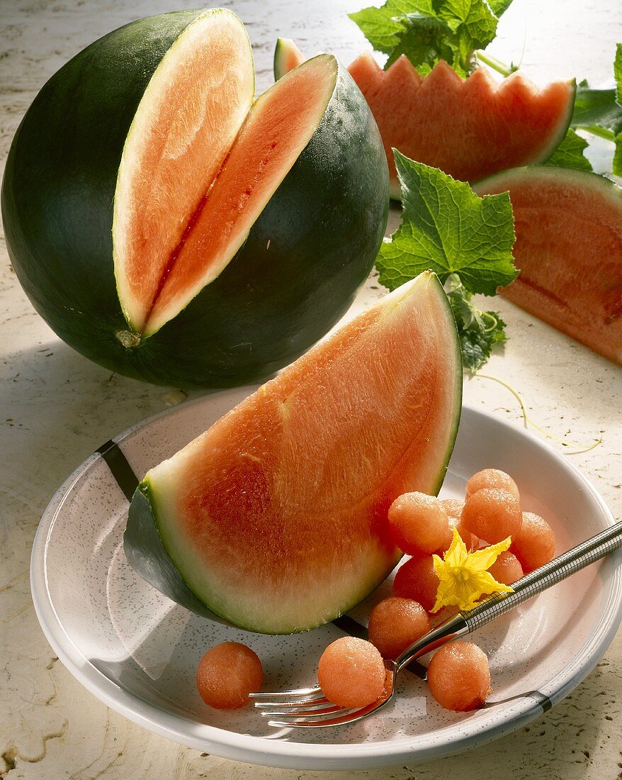 Wassermelone (Melonenschnitze und Kugeln)