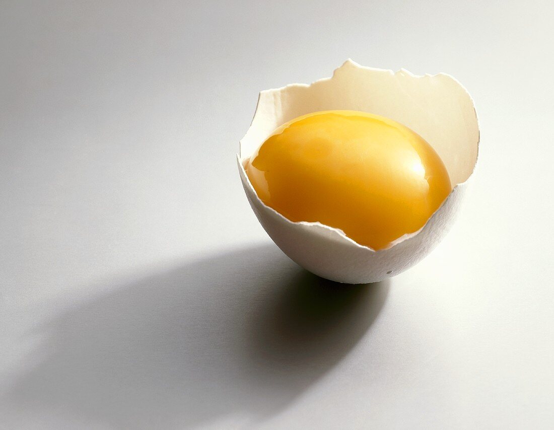 Egg yolk in eggshell