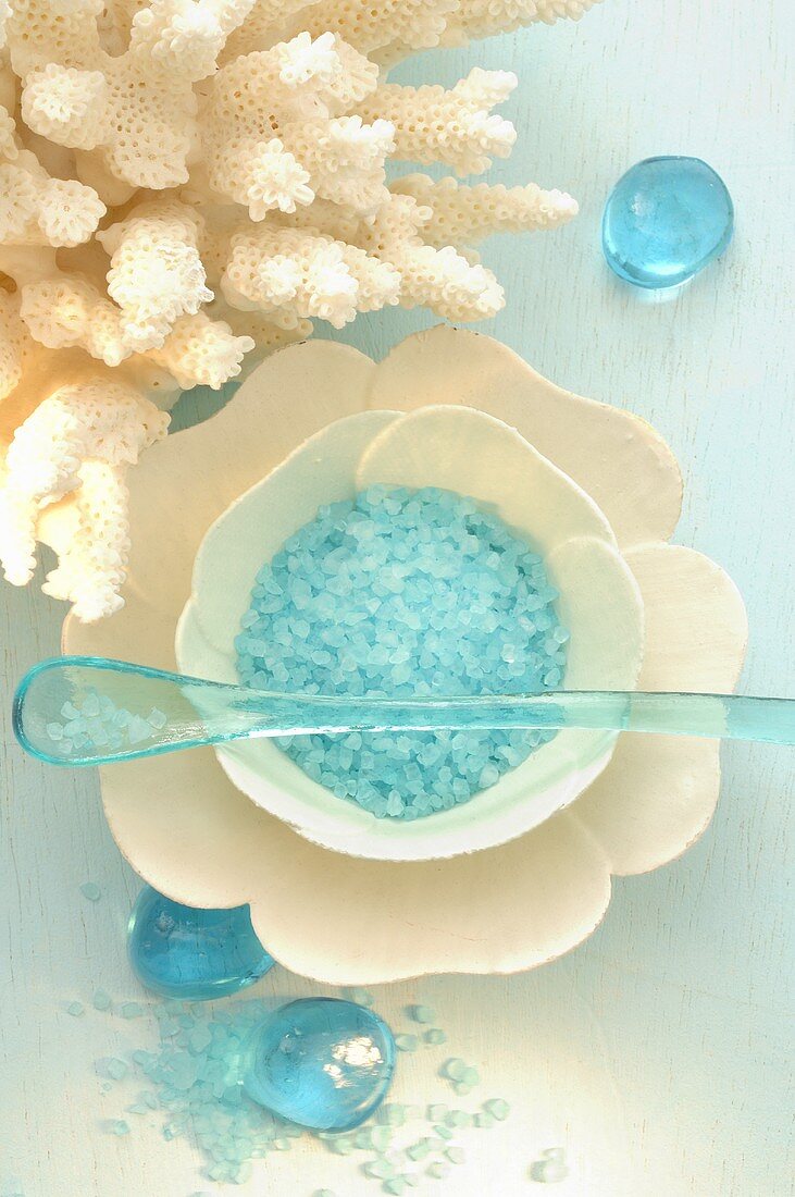 Blue bath salts