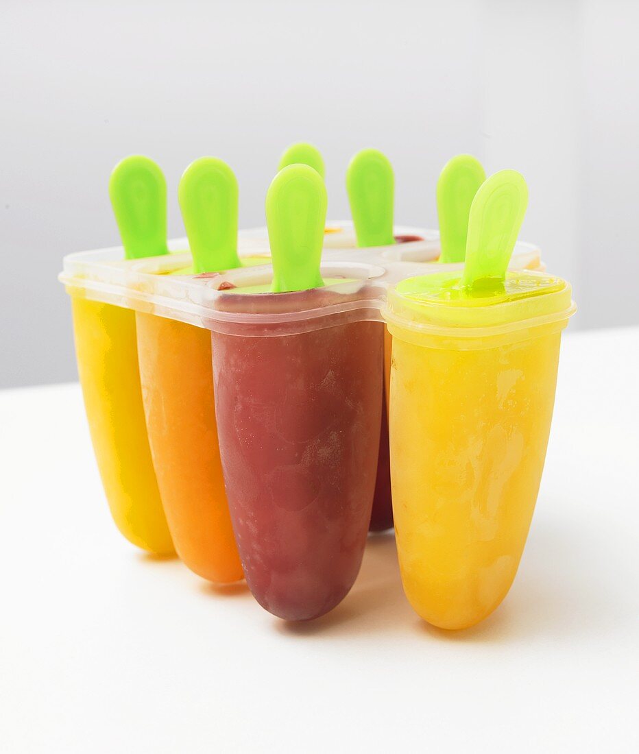 Home-made fruit ice lollies