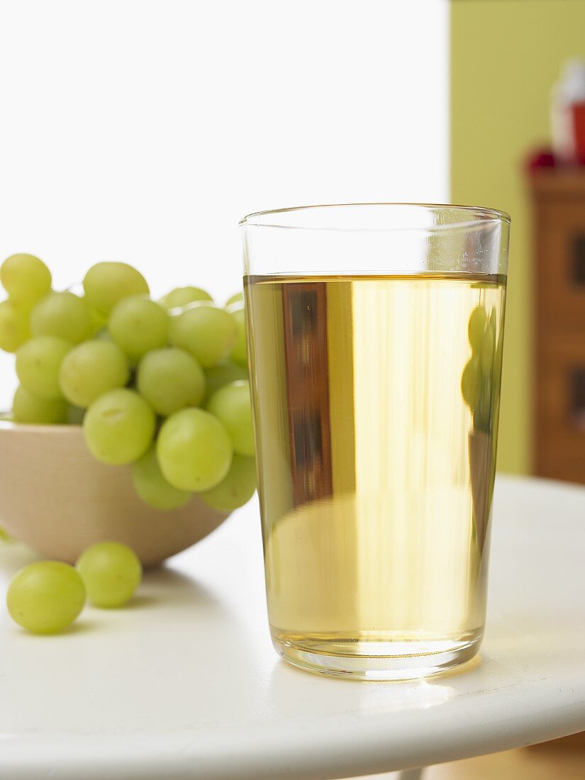 Glass of white grape juice