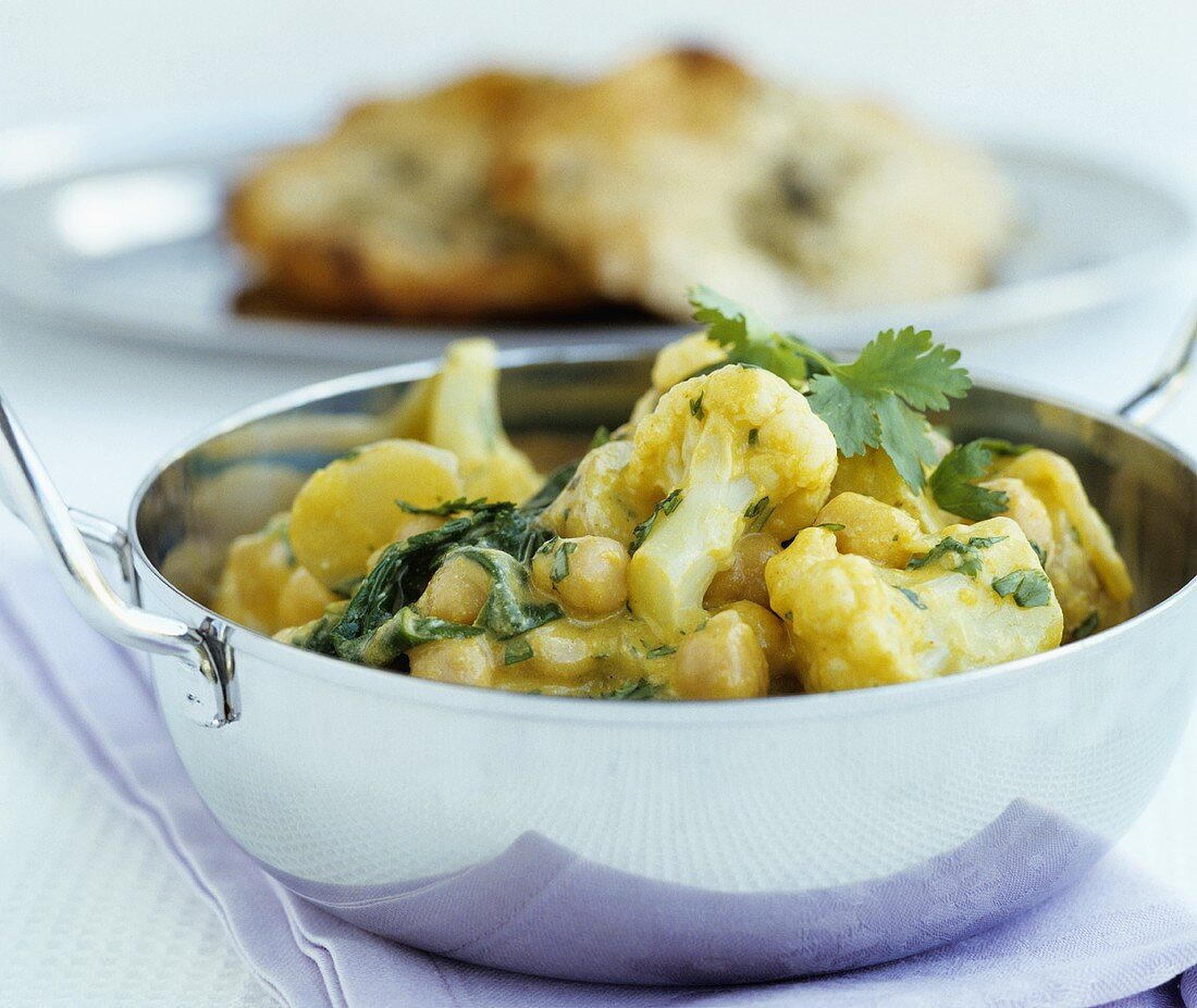 Cauliflower and chick-pea curry