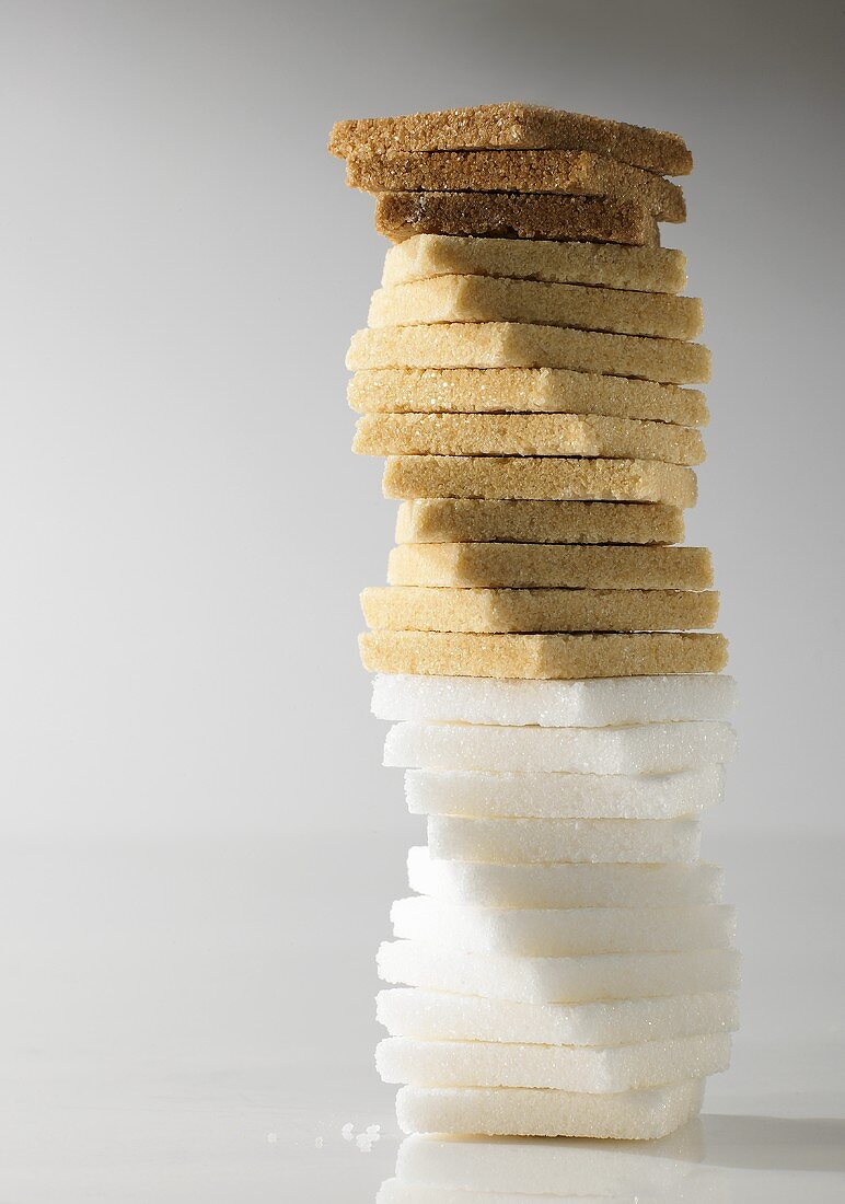 Tower of different types of sugar