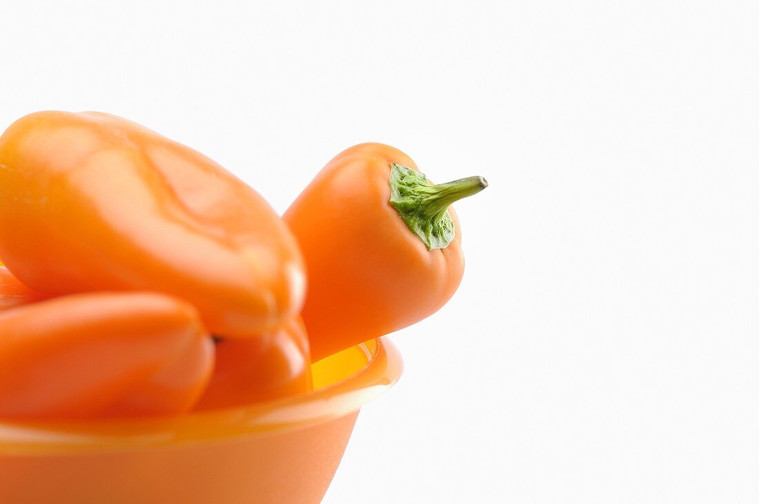 Orange peppers in a bowl