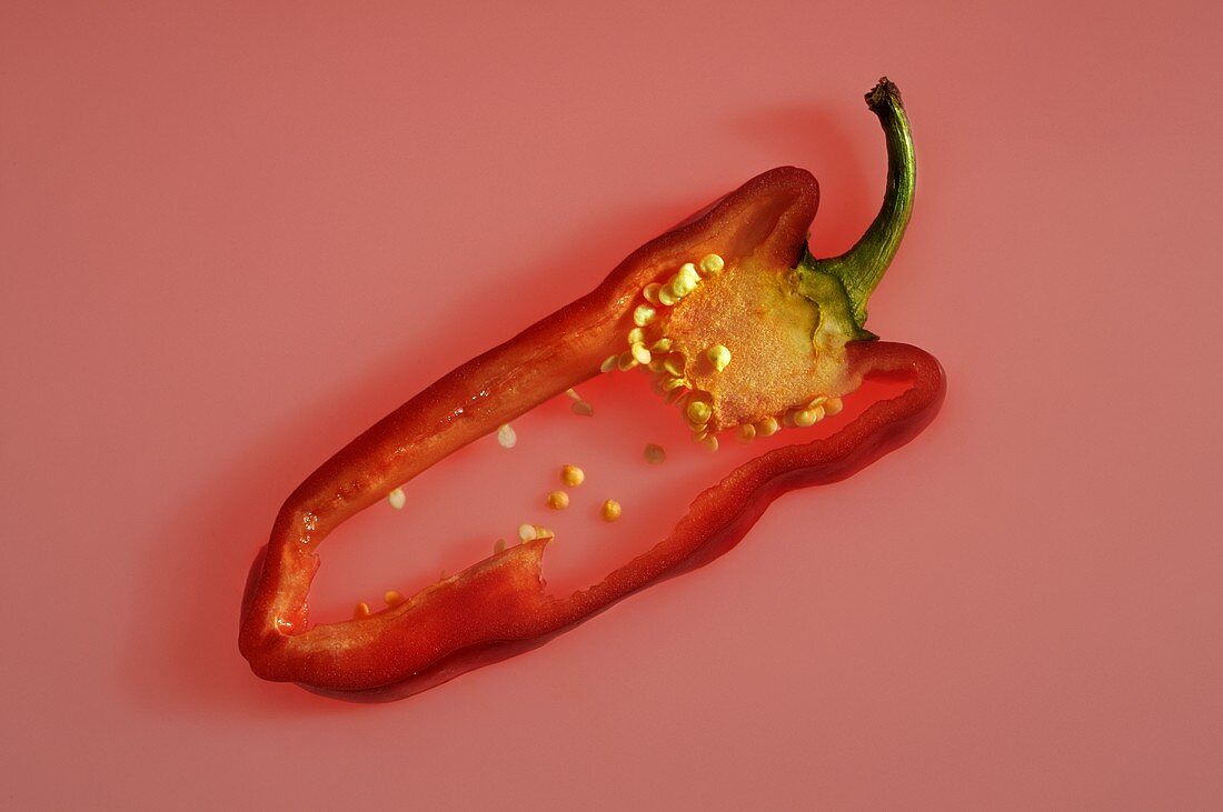 A slice of red pepper