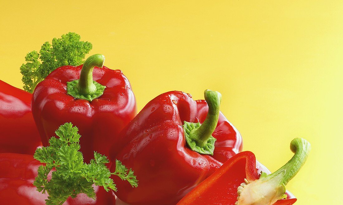 Red peppers and parsley