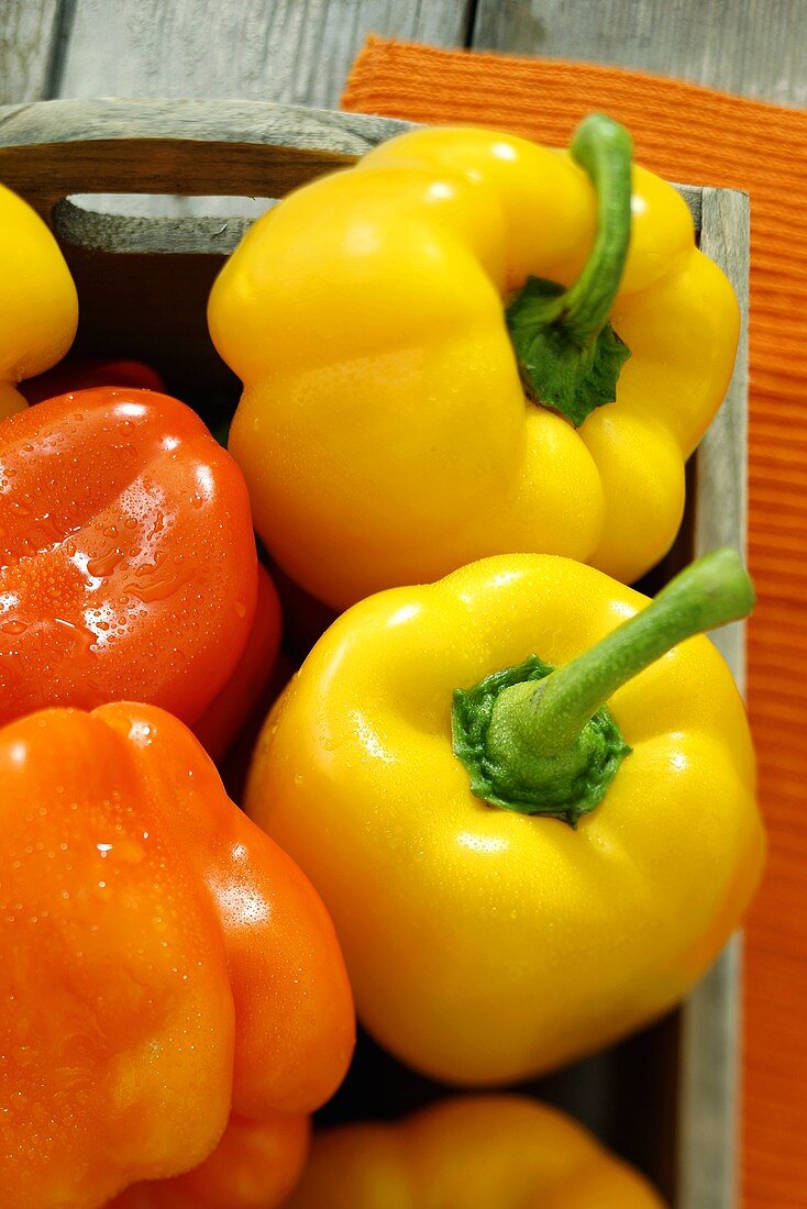 Yellow and orange peppers (detail)