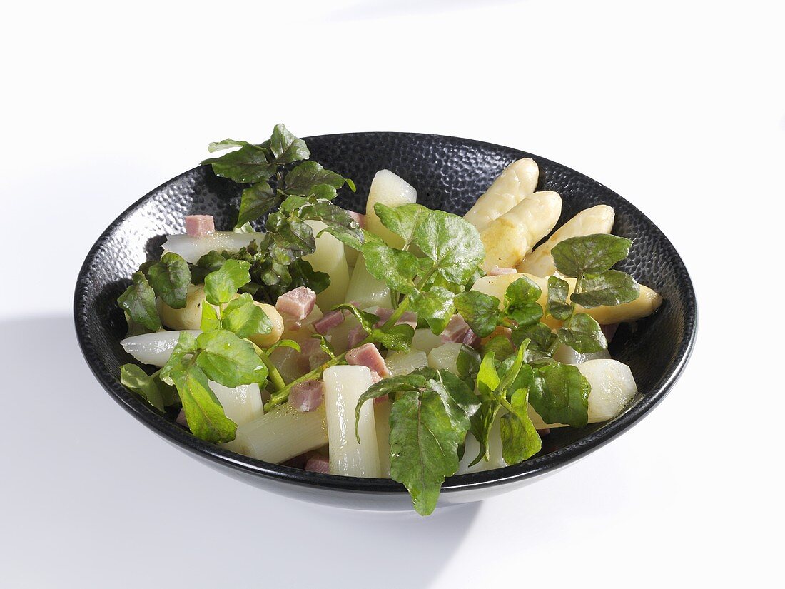 Asparagus salad with watercress
