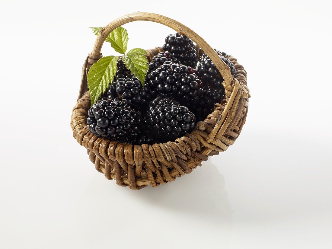 Brombeeren in einem kleinen Korb