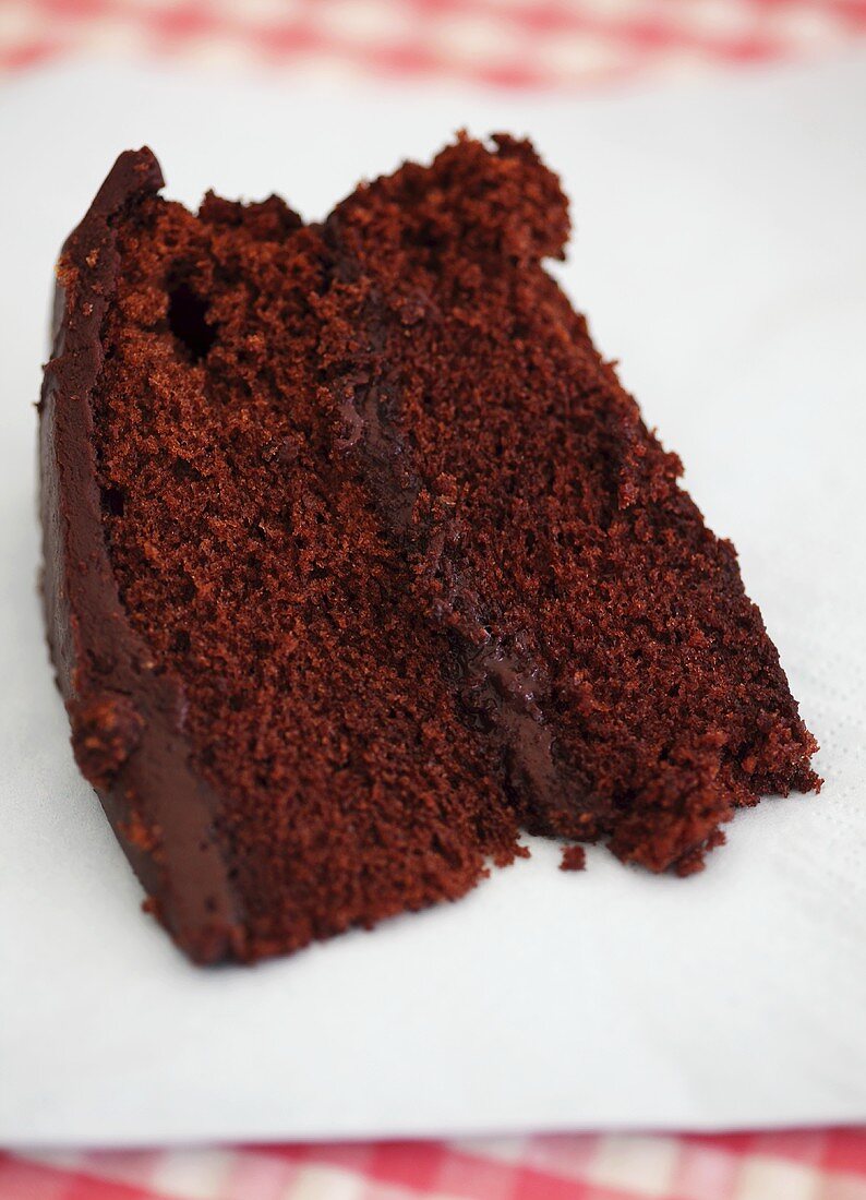 Piece of Three Layer Chocolate Cake