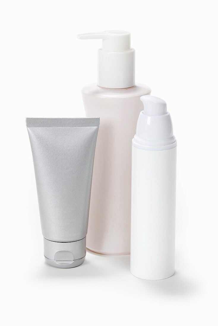 Cosmetic bottles and a tube