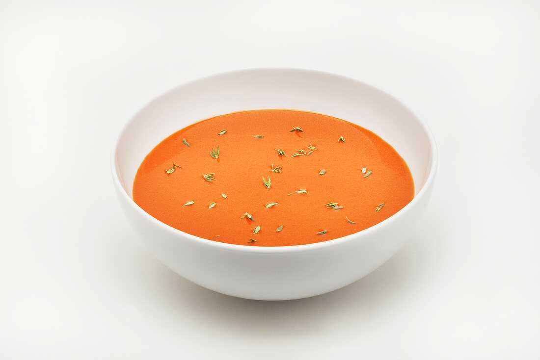 Bowl of Carrot Soup with Tarragon