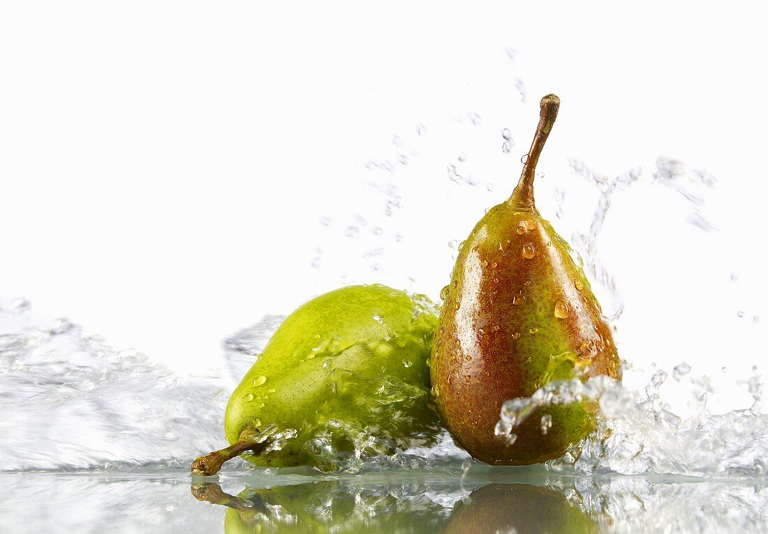 Two pears in water