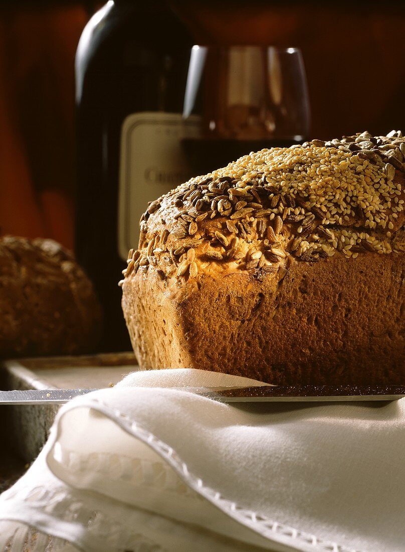 Selbstgemachtes Fünfkornbrot; Kastenform