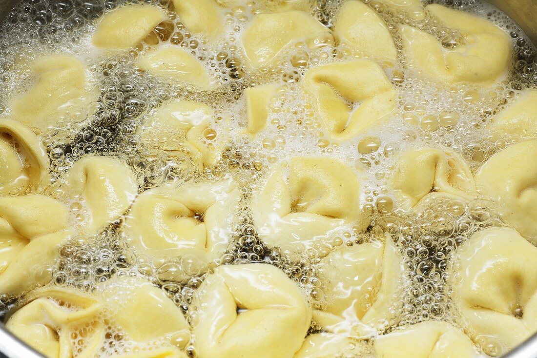 Tortellini in boiling water