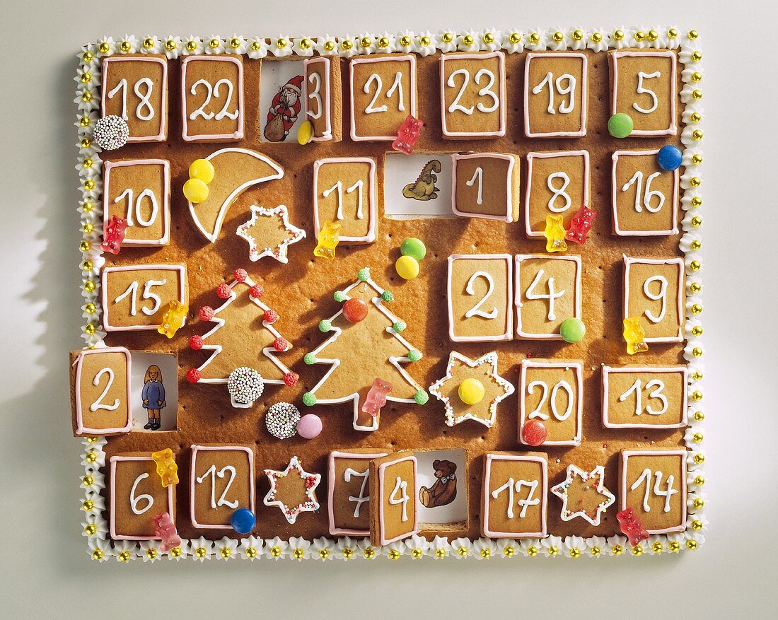 A gingerbread advent calendar