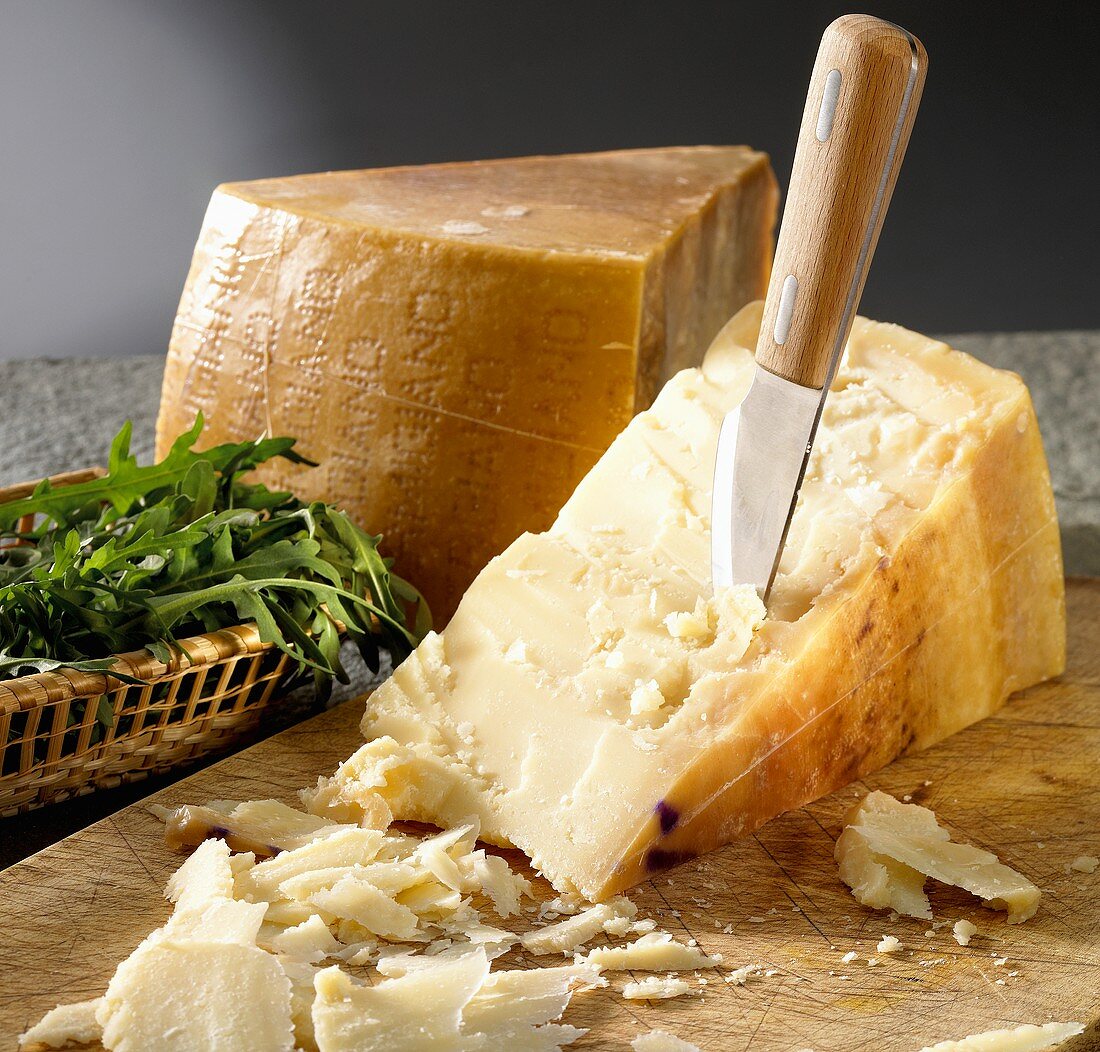 Parmesan with a cheese knife