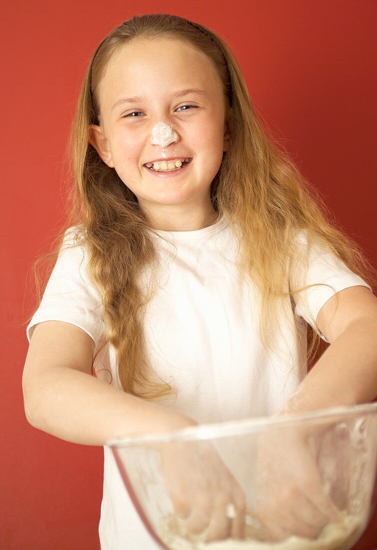 Girl making pastry