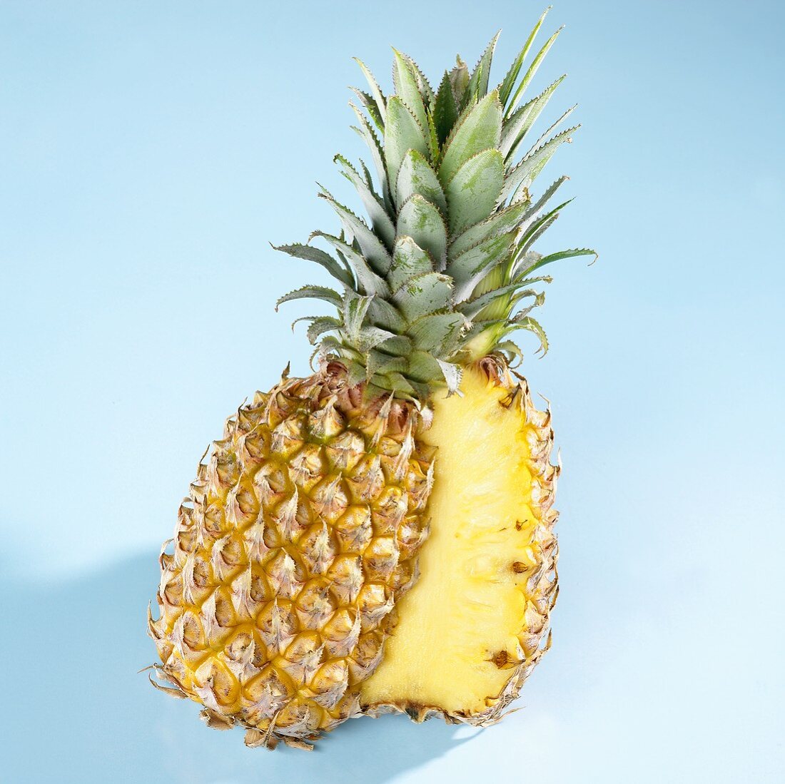 A halved pineapple