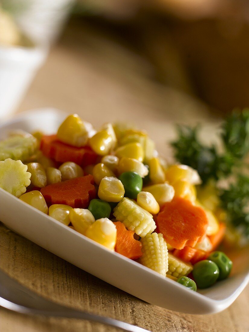 Mixed vegetables as an accompaniment