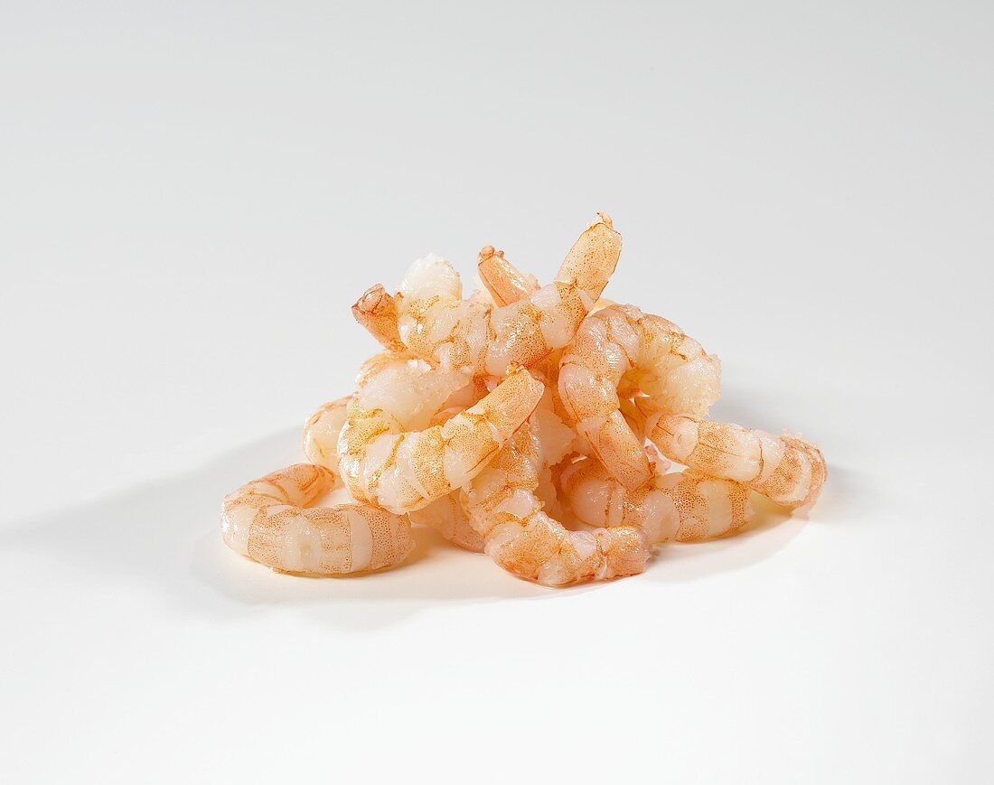 A heap of peeled shrimps