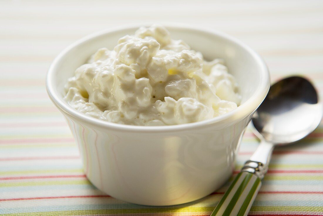 Cottage cheese in a small bowl