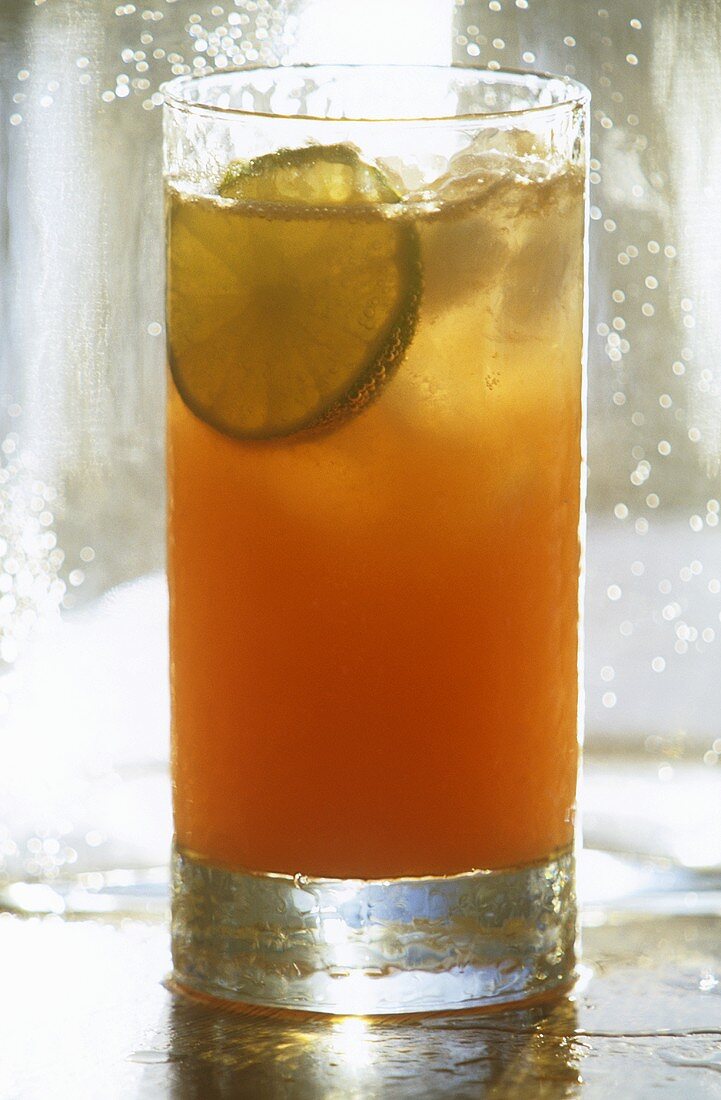 Madras Cocktail with a Lime Garnish