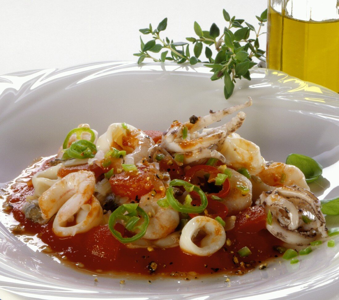 Seafood in tomato sauce