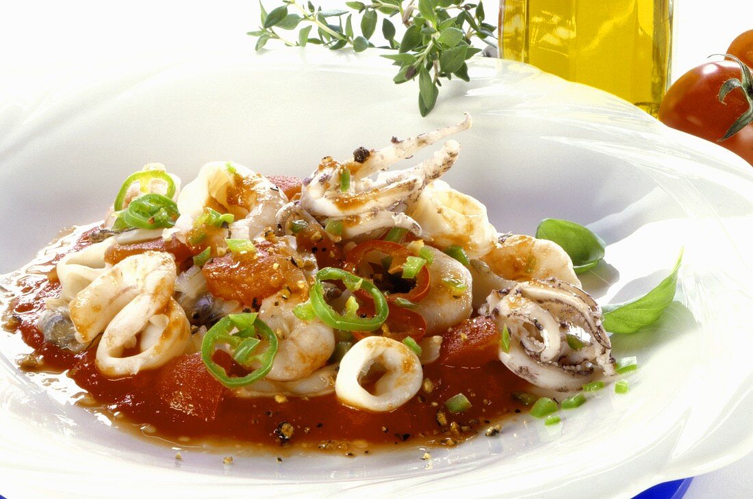 Squid in tomato sauce