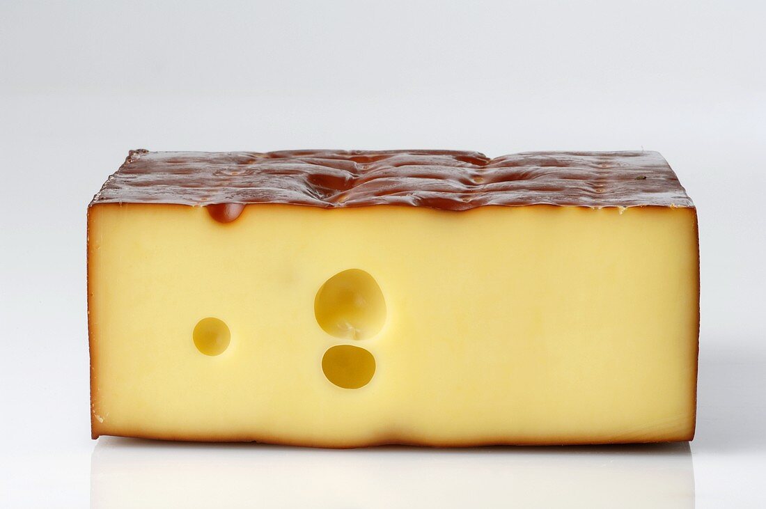 A piece of Emmental cheese