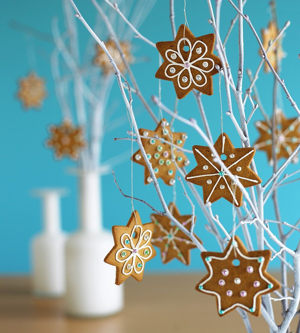 Ginger biscuits as Christmas decorations