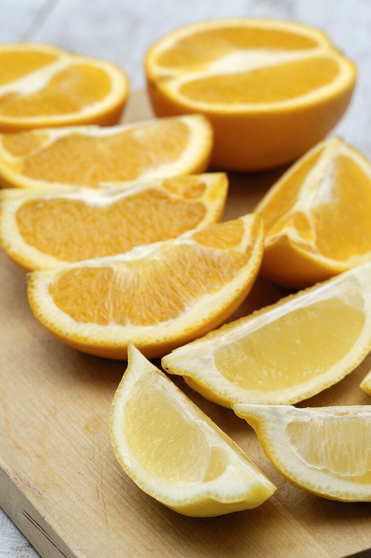 Orange and lemon wedges