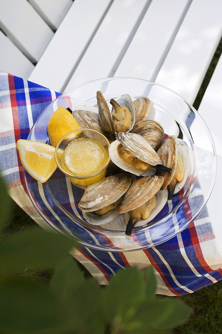 Clams with lemon and butter