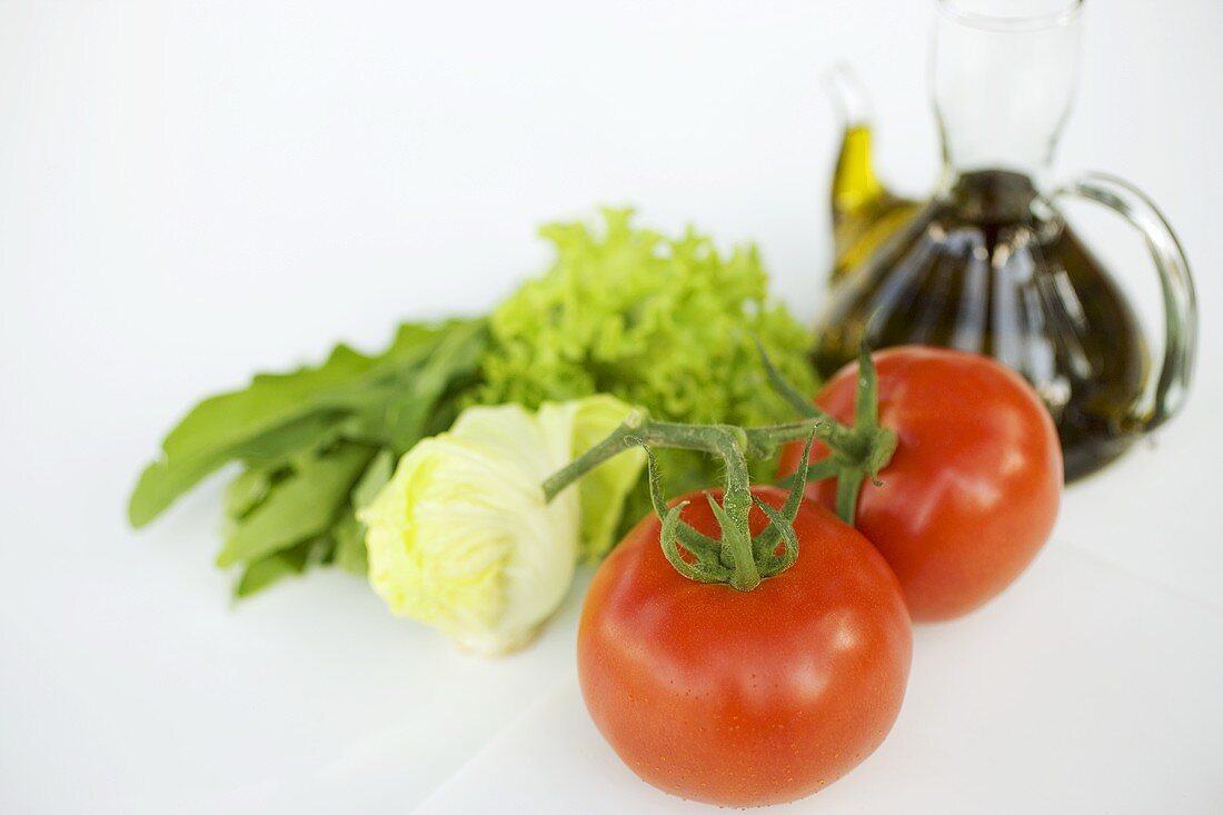 Fresh vegetables with olive oil