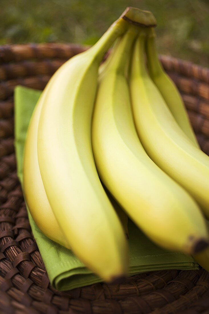 Fresh bananas in a basket