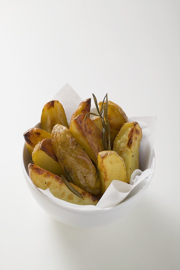 Potatoes with rosemary in a small bowl