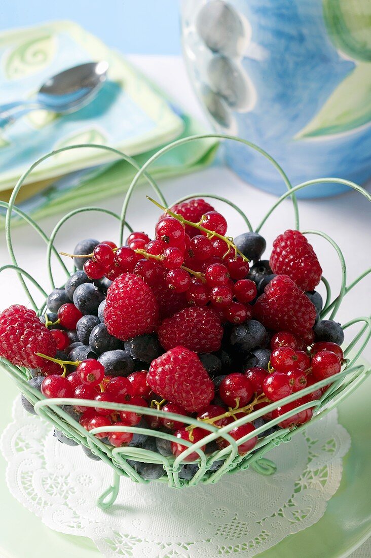 Mixed berries in a basket