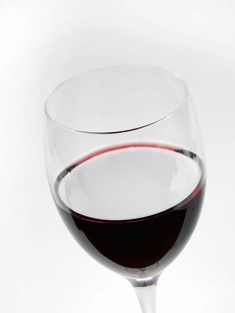 A glass of red wine