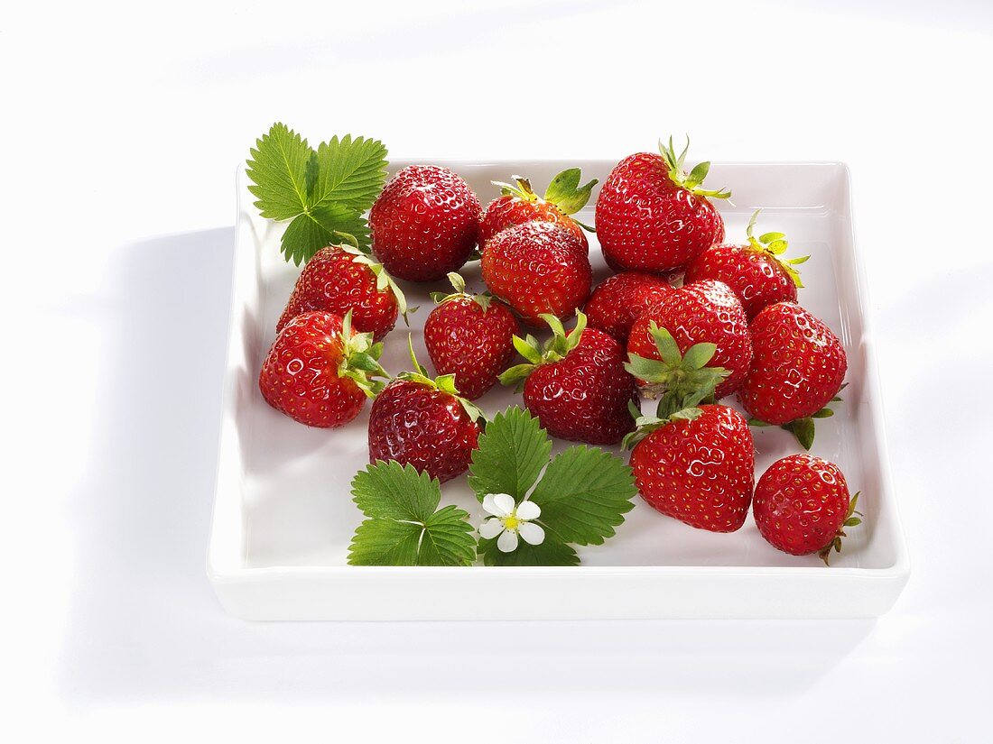 Strawberries in a dish