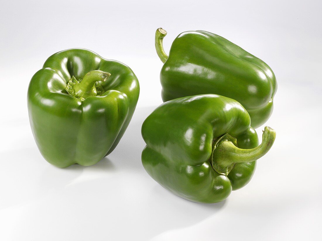 Three green peppers