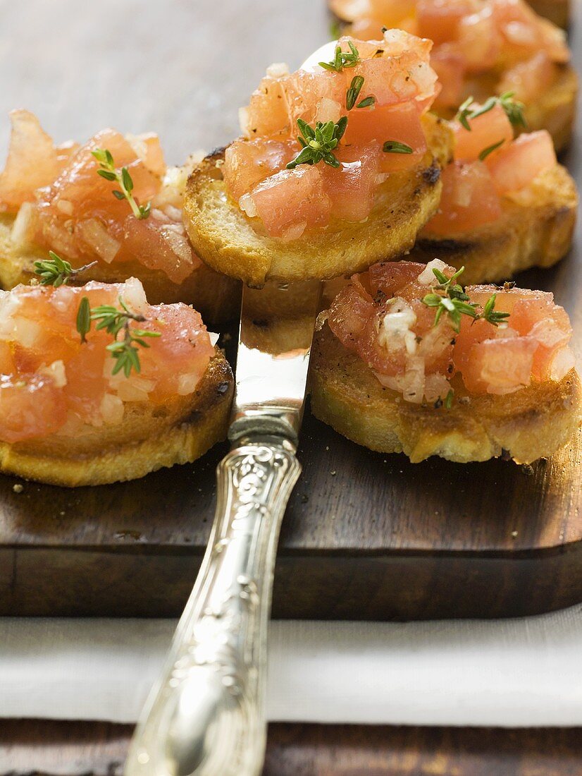 Bruschetta with thyme