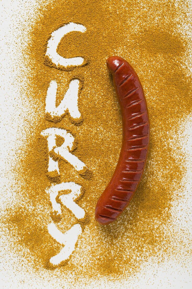 A sausage on curry powder