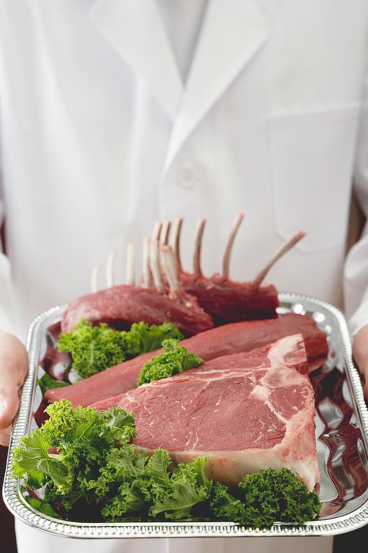 T-bone steak, beef fillet and racks of lamb